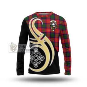 Belshes Tartan Long Sleeve T-Shirt with Family Crest and Celtic Symbol Style