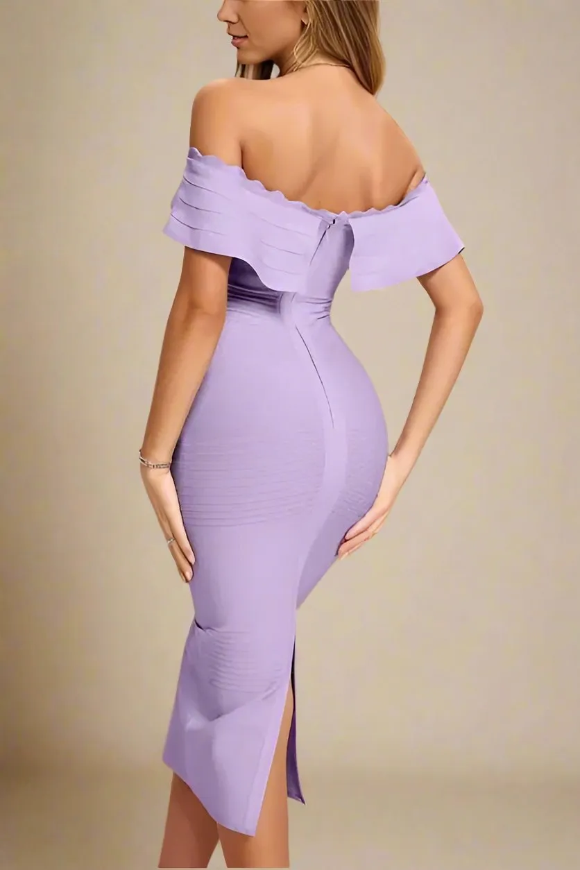 Billie Bandage Midi Dress - Violet Purple