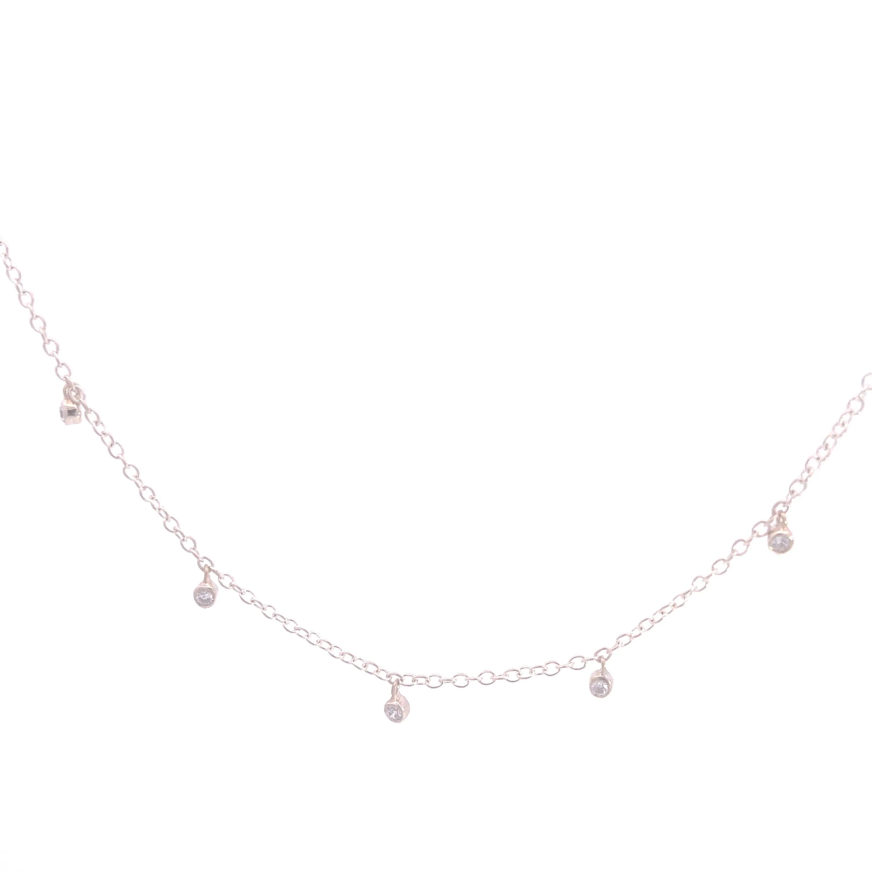 Billie Dangling CZ Necklace, Sterling Silver