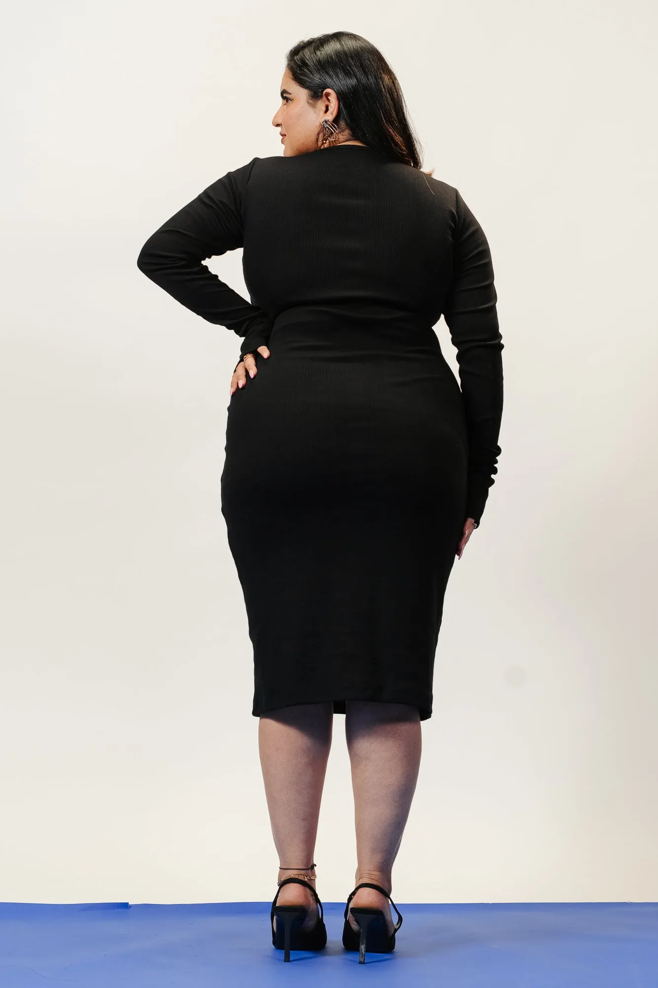 Black Bodycon Midi Dress