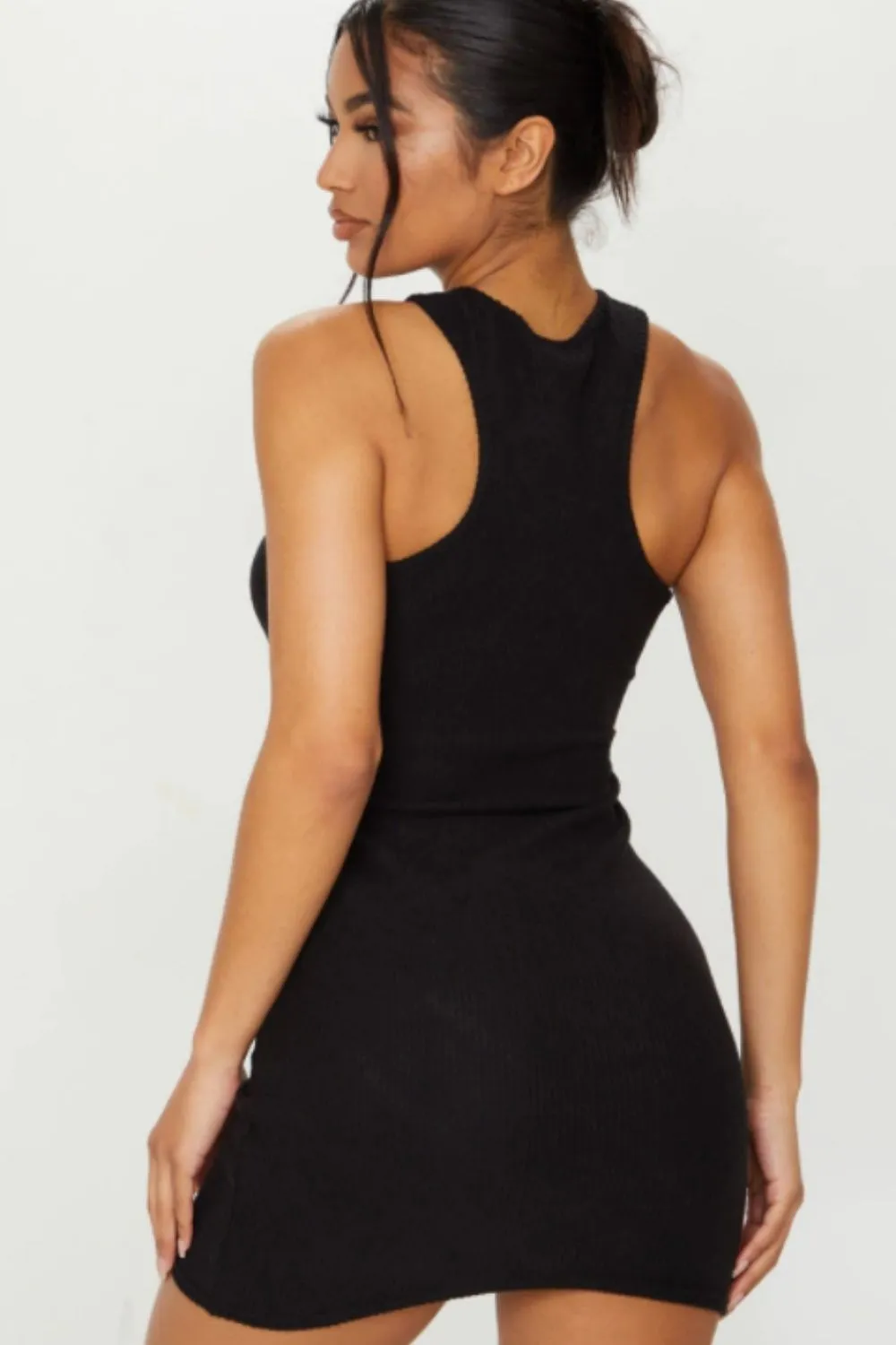 Black Halter Neck Mini Dress