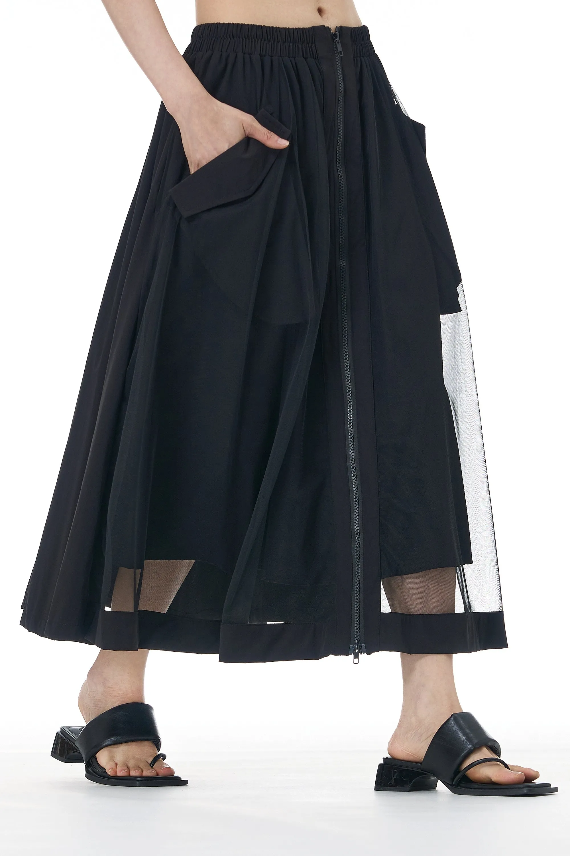 Black Net Layered Skirt