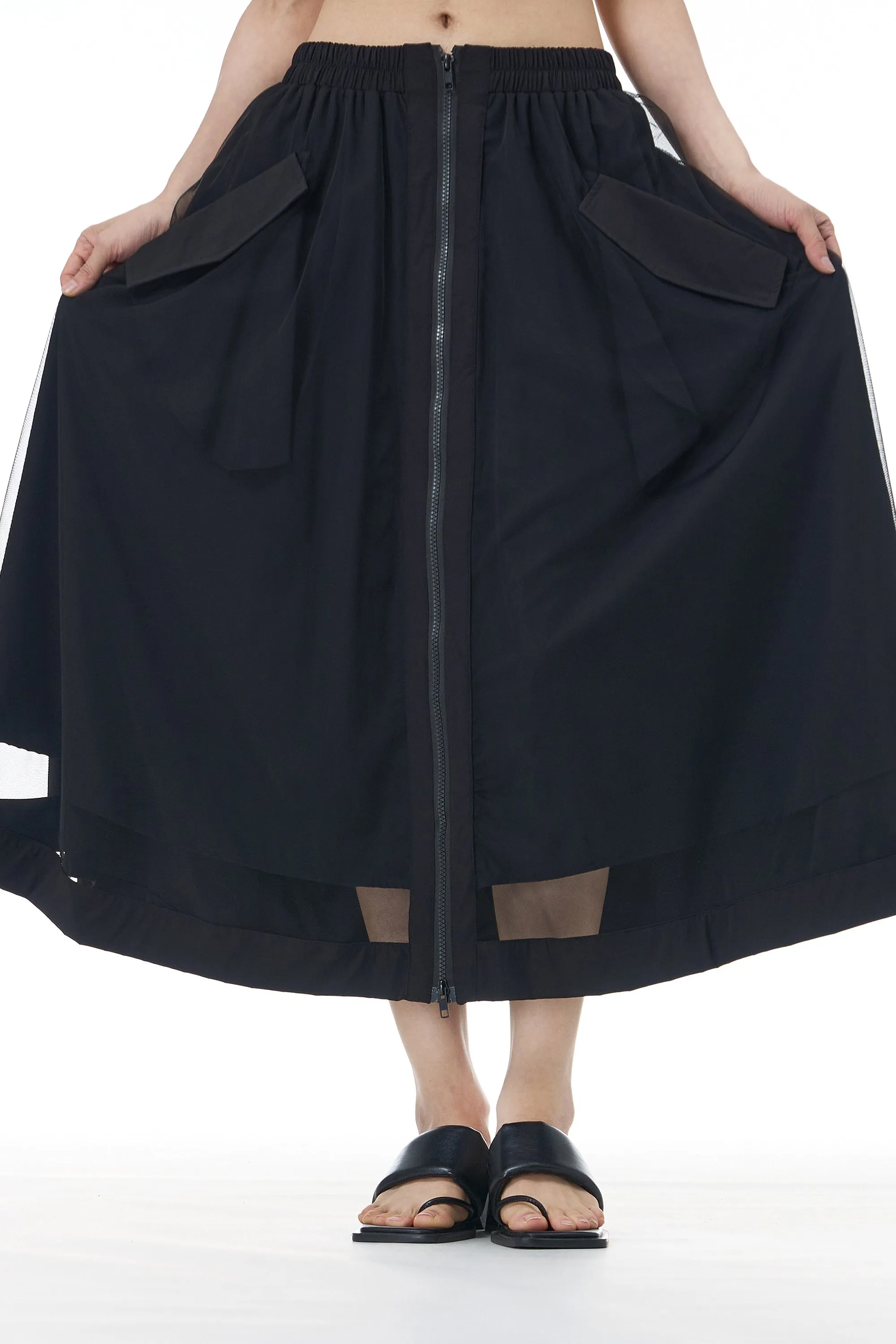 Black Net Layered Skirt