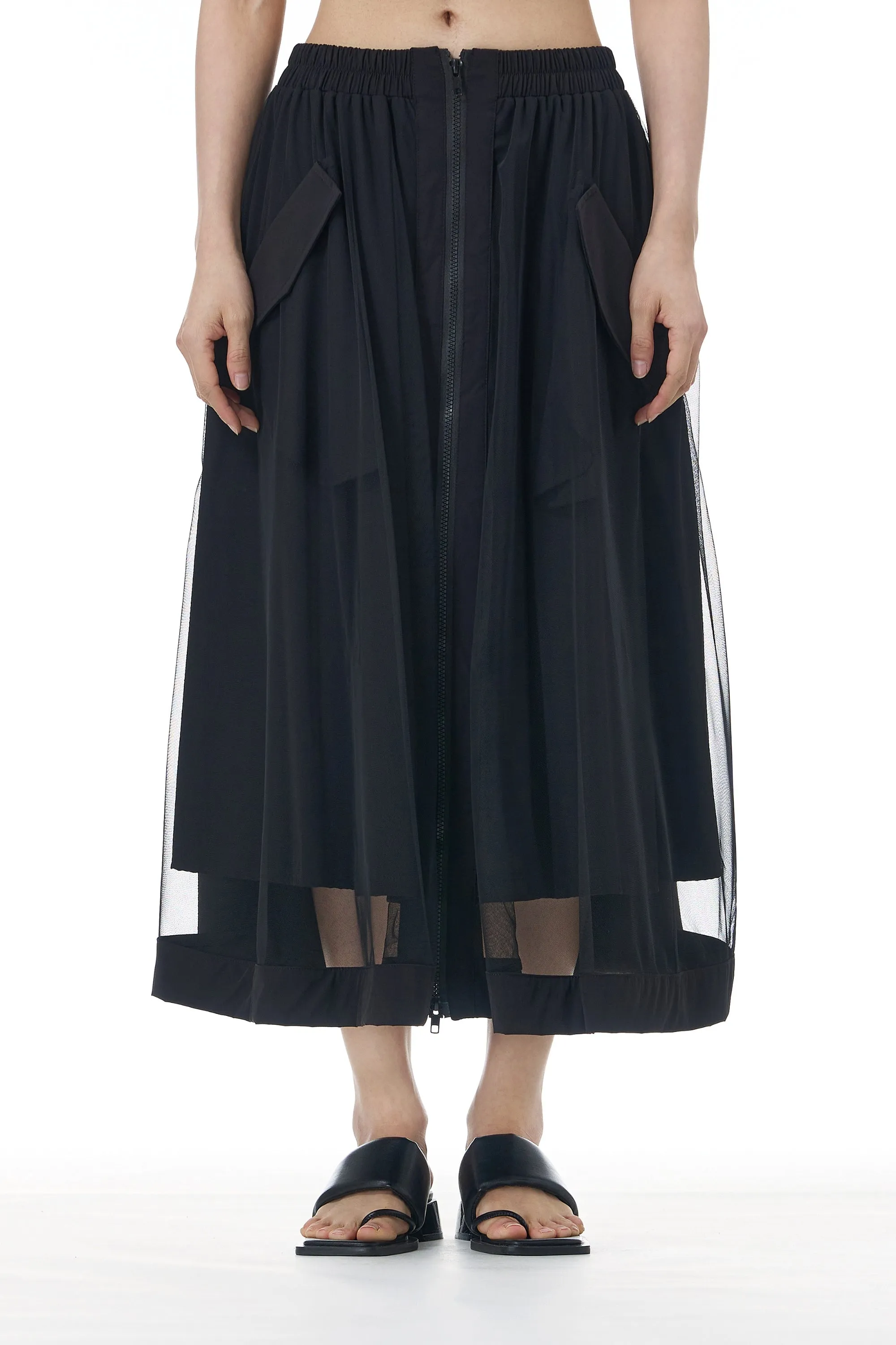 Black Net Layered Skirt