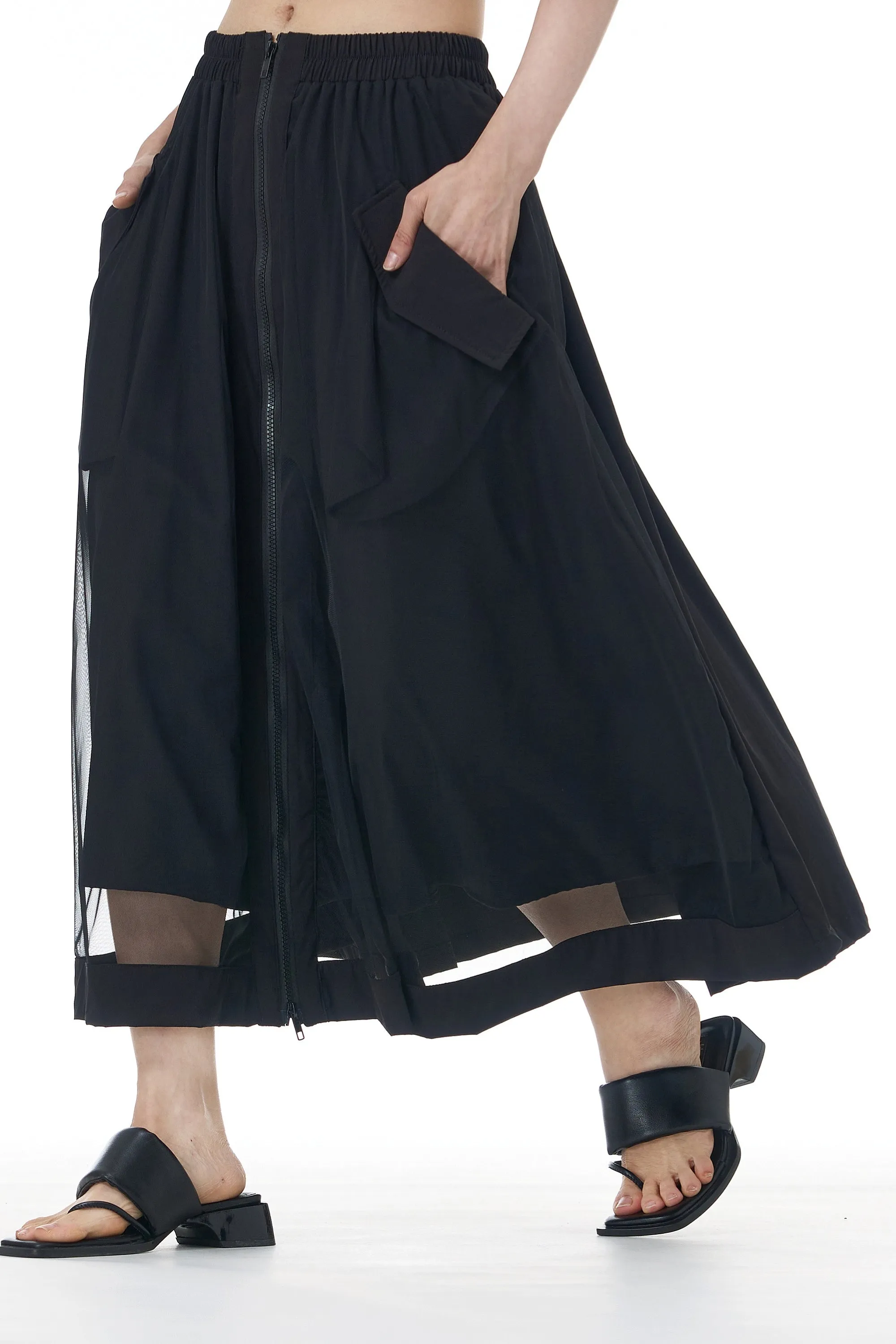 Black Net Layered Skirt