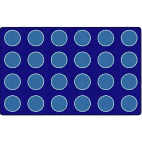 Bold Blue Seating Circles Classroom Rug