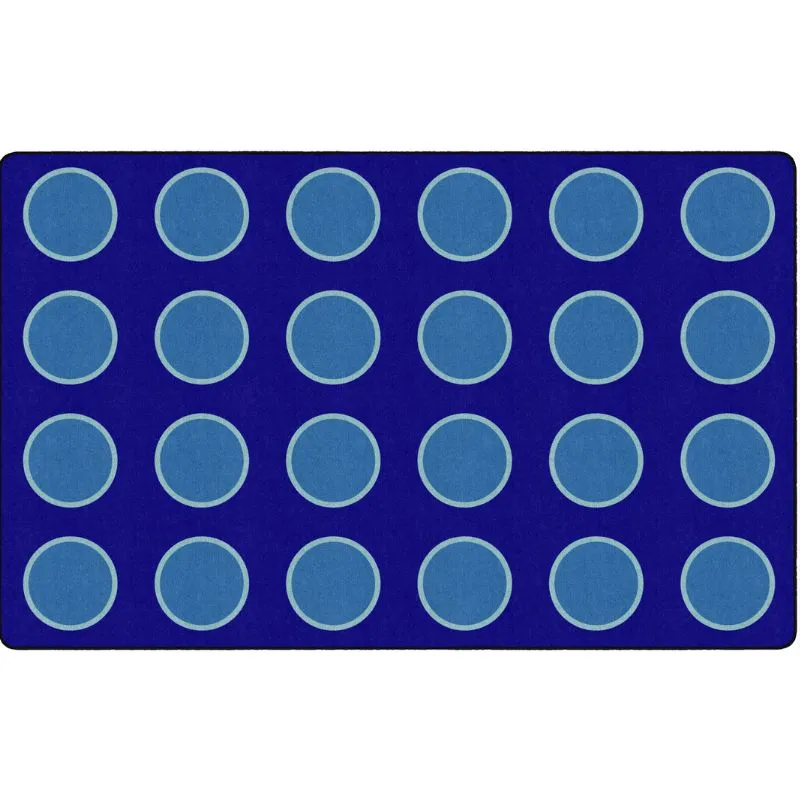 Bold Blue Seating Circles Classroom Rug