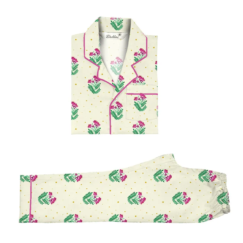 Bougainvillea Cotton Notched Pyjama