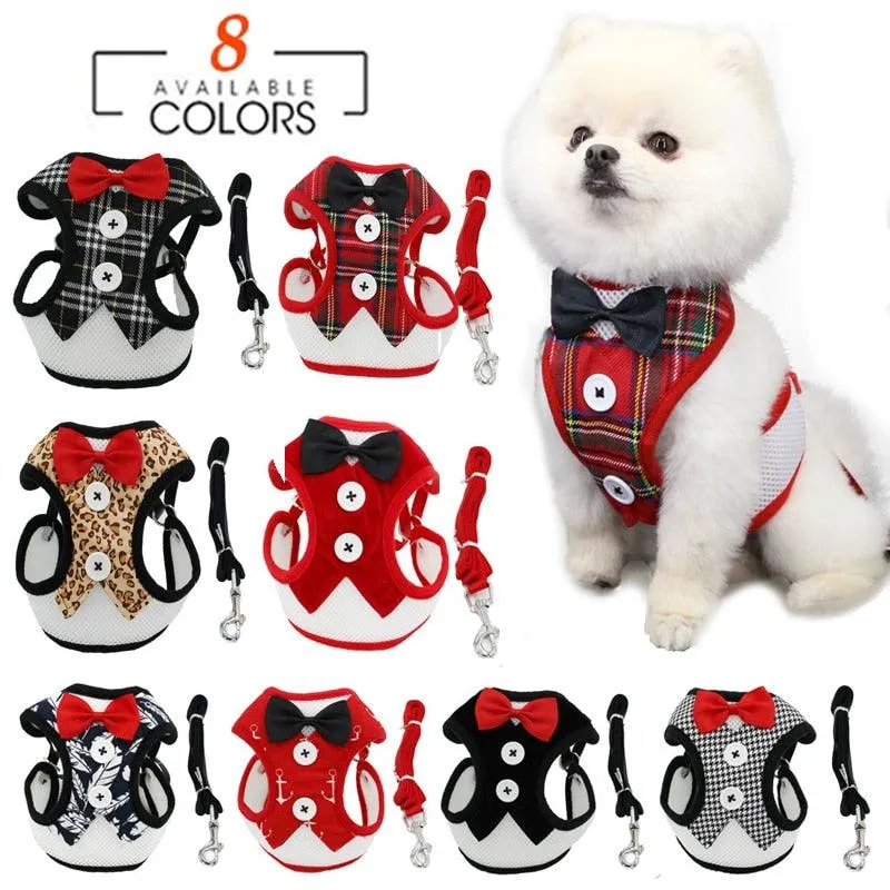 Bow Collars Necktie Harness for Small Medium Dogs & Cats