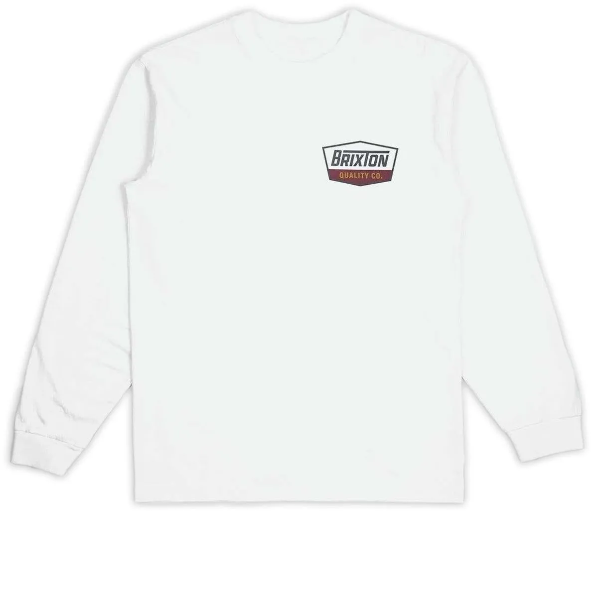 Brixton Regal Long Sleeve T-Shirt - White/Charcoal/Mahogany