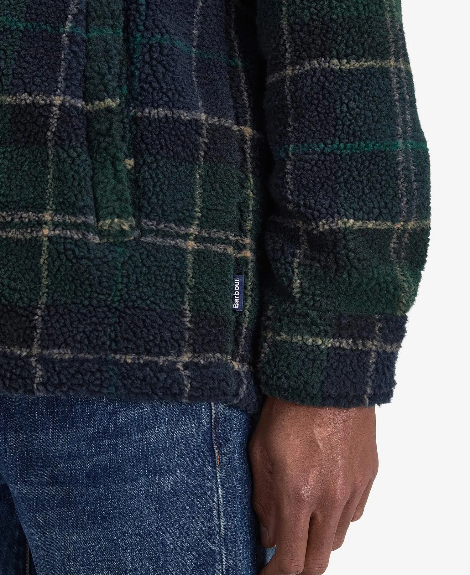 Bryson Tartan Fleece Overshirt - Green Loch Tartan