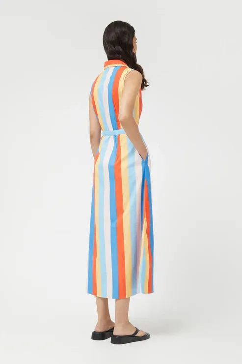 Button Front Stripe Dress