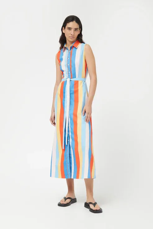 Button Front Stripe Dress