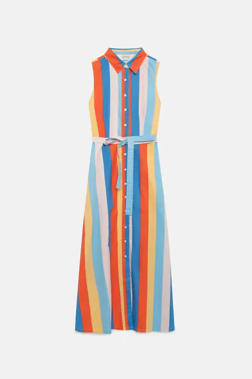 Button Front Stripe Dress