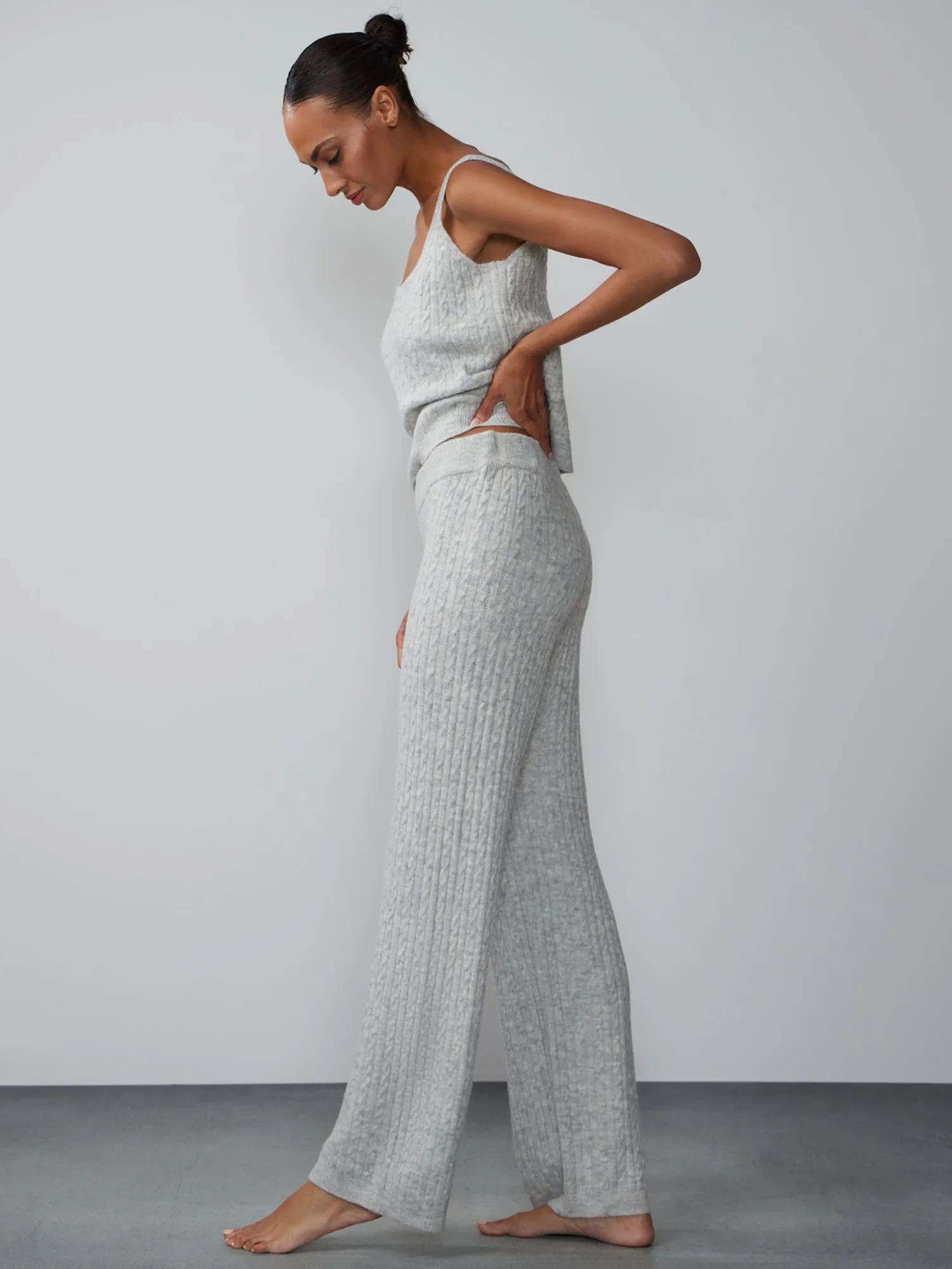 Cable Knit Wide Leg Pant