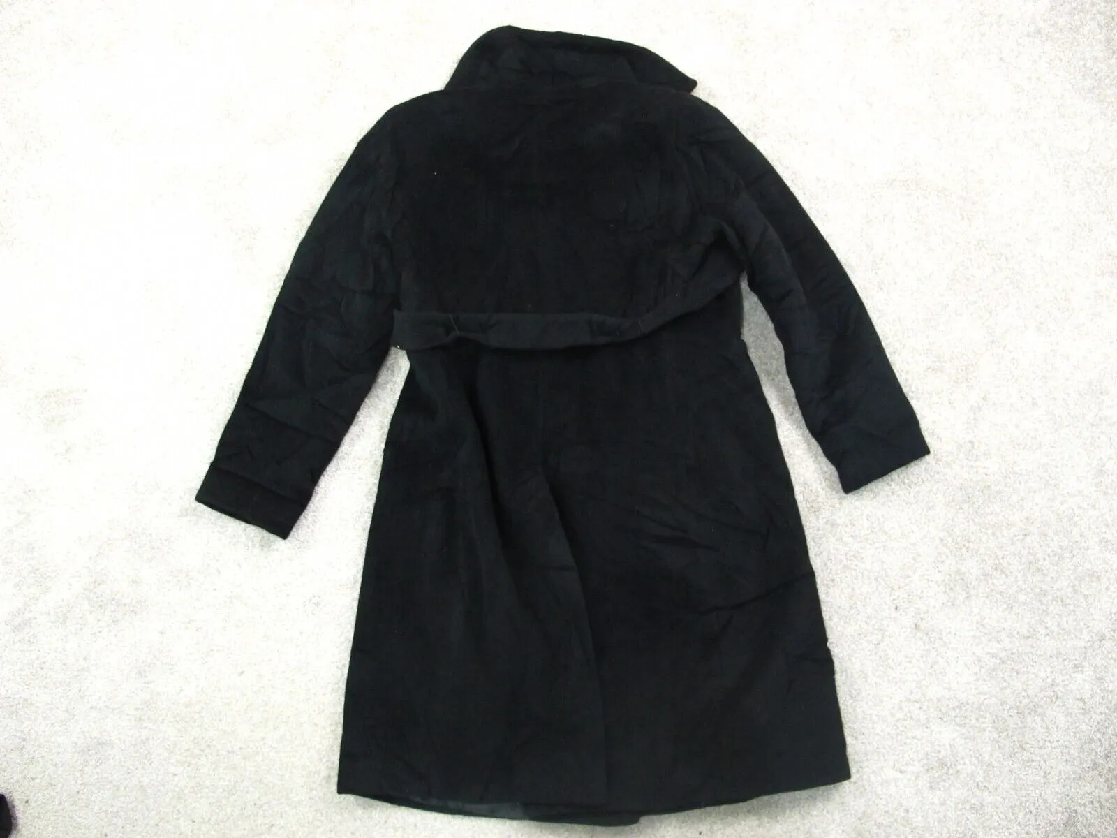 Calvin Klein Womens Trench Coat Single Breasted Long Sleeves Black Size 12