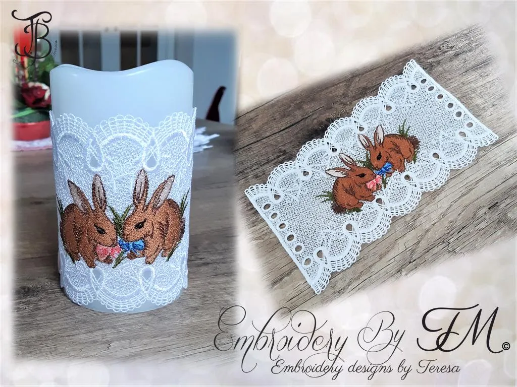 Candle corset with Rabbit / 6x10 hoop