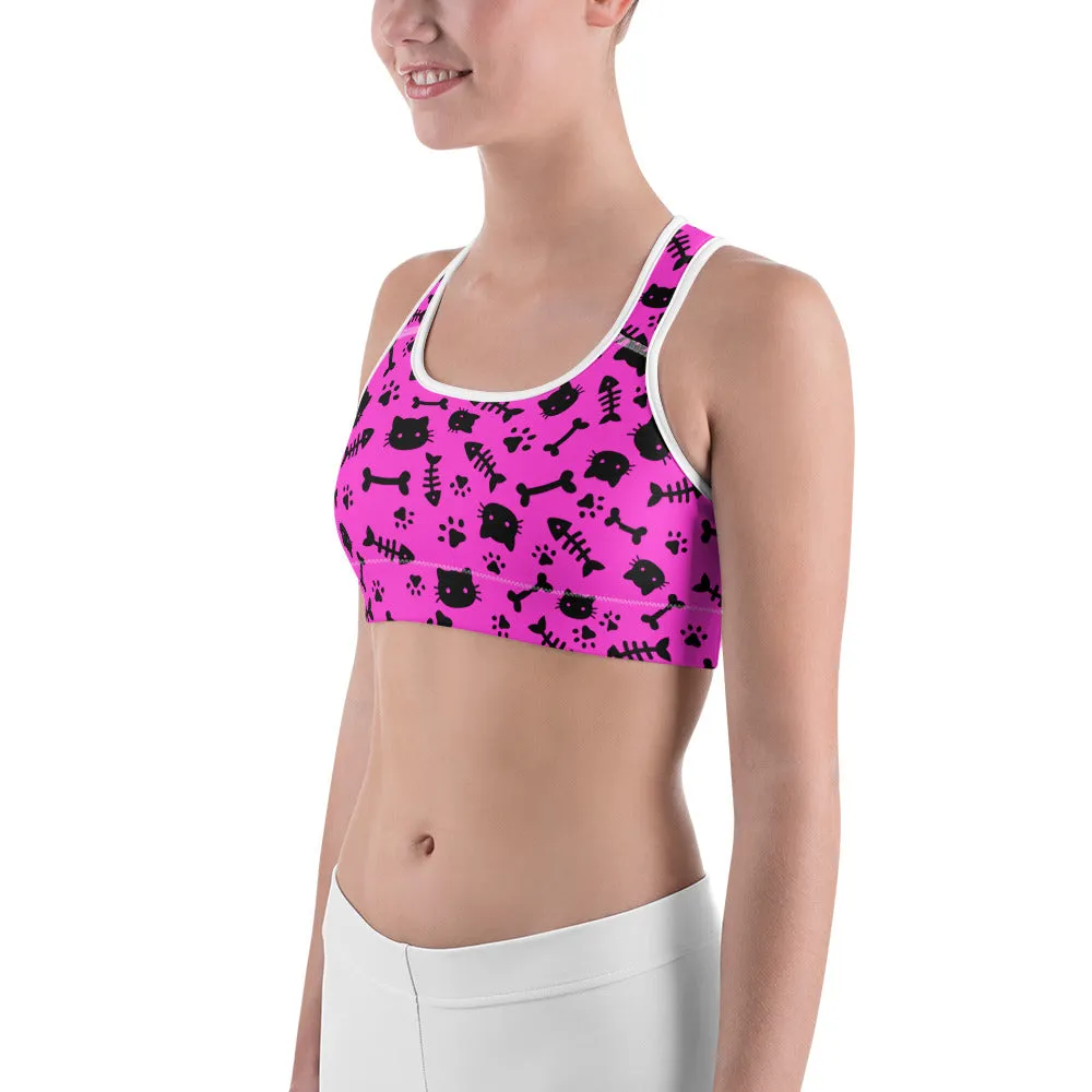 Cats & Bones Pink Sports Bra