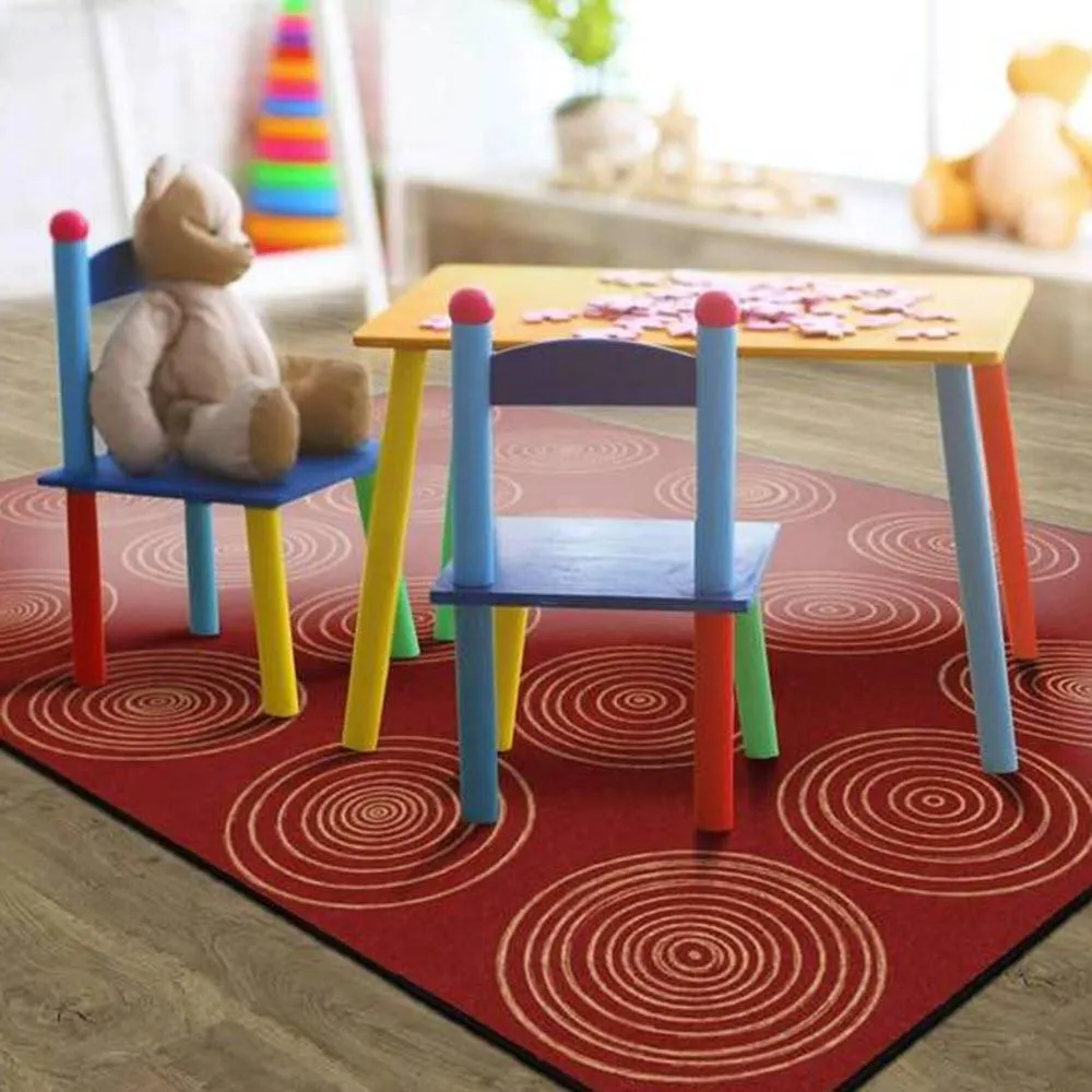 Circles Brick Area Seating Rug