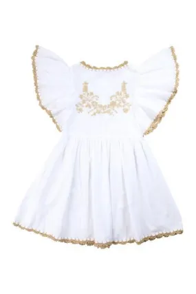 Coco and Ginger Joni Dress - White with Gold