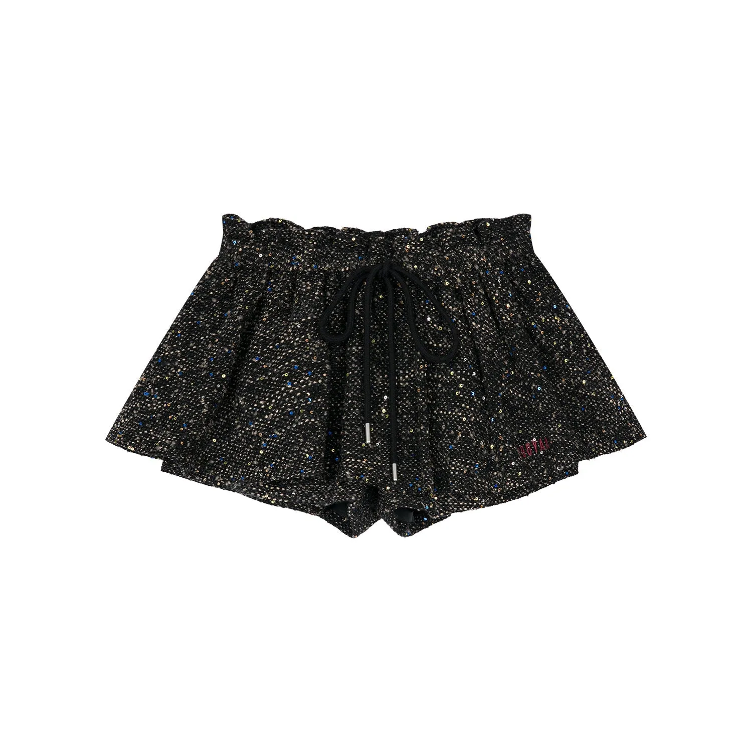 Colorful sequin tweed skort