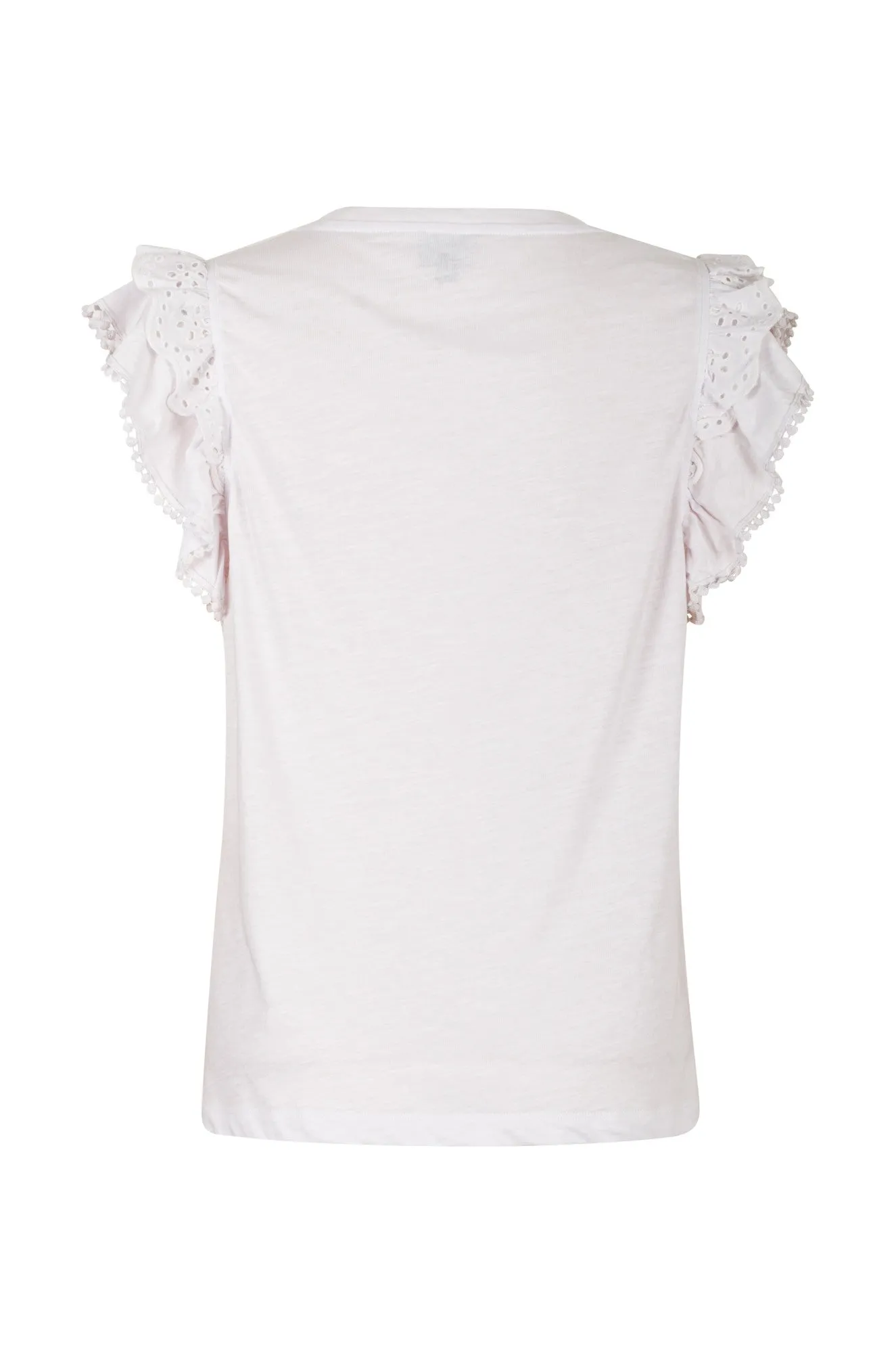 Cotton Top with double layer sleeve | WHITE | 6962A1