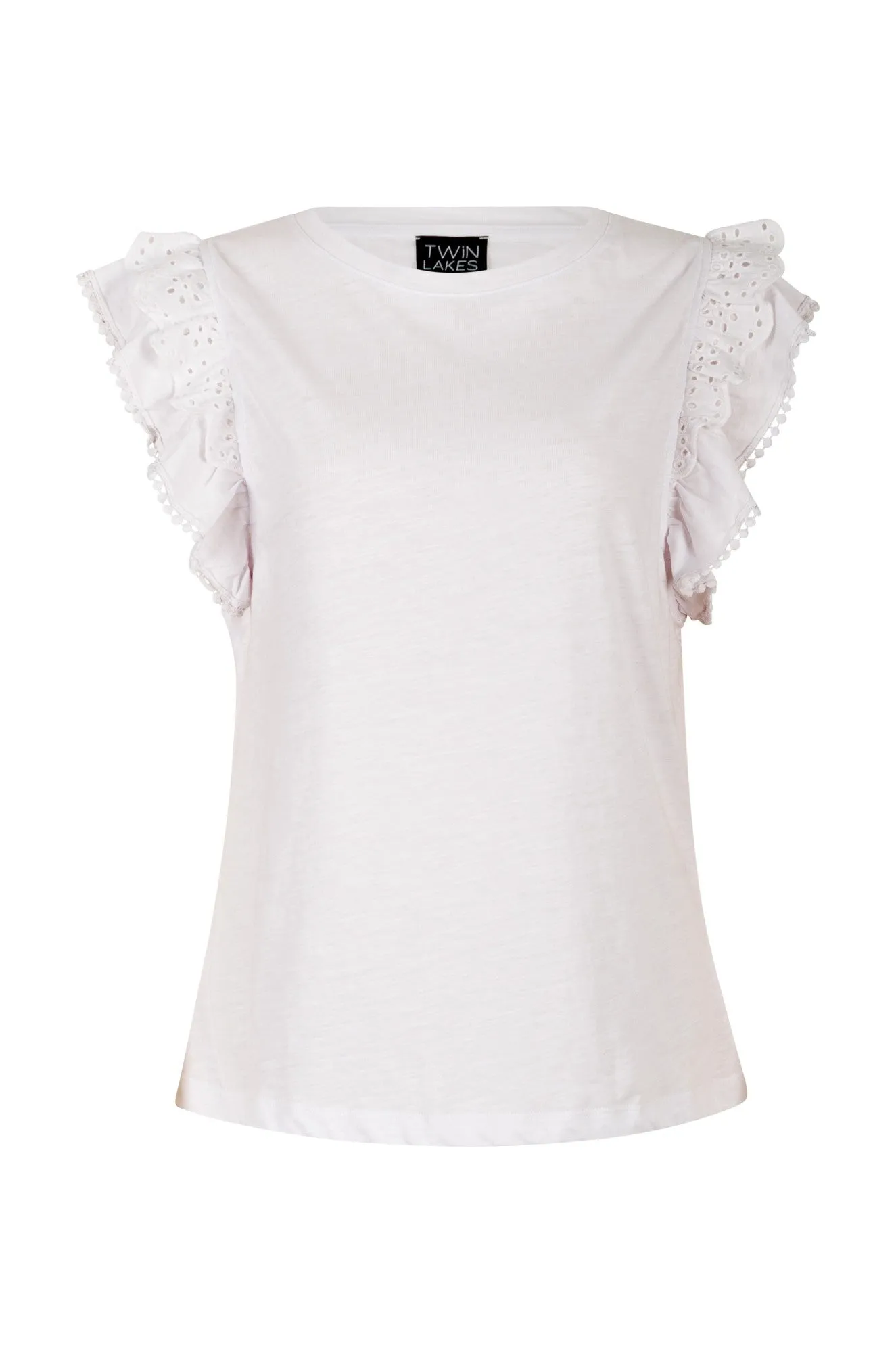 Cotton Top with double layer sleeve | WHITE | 6962A1