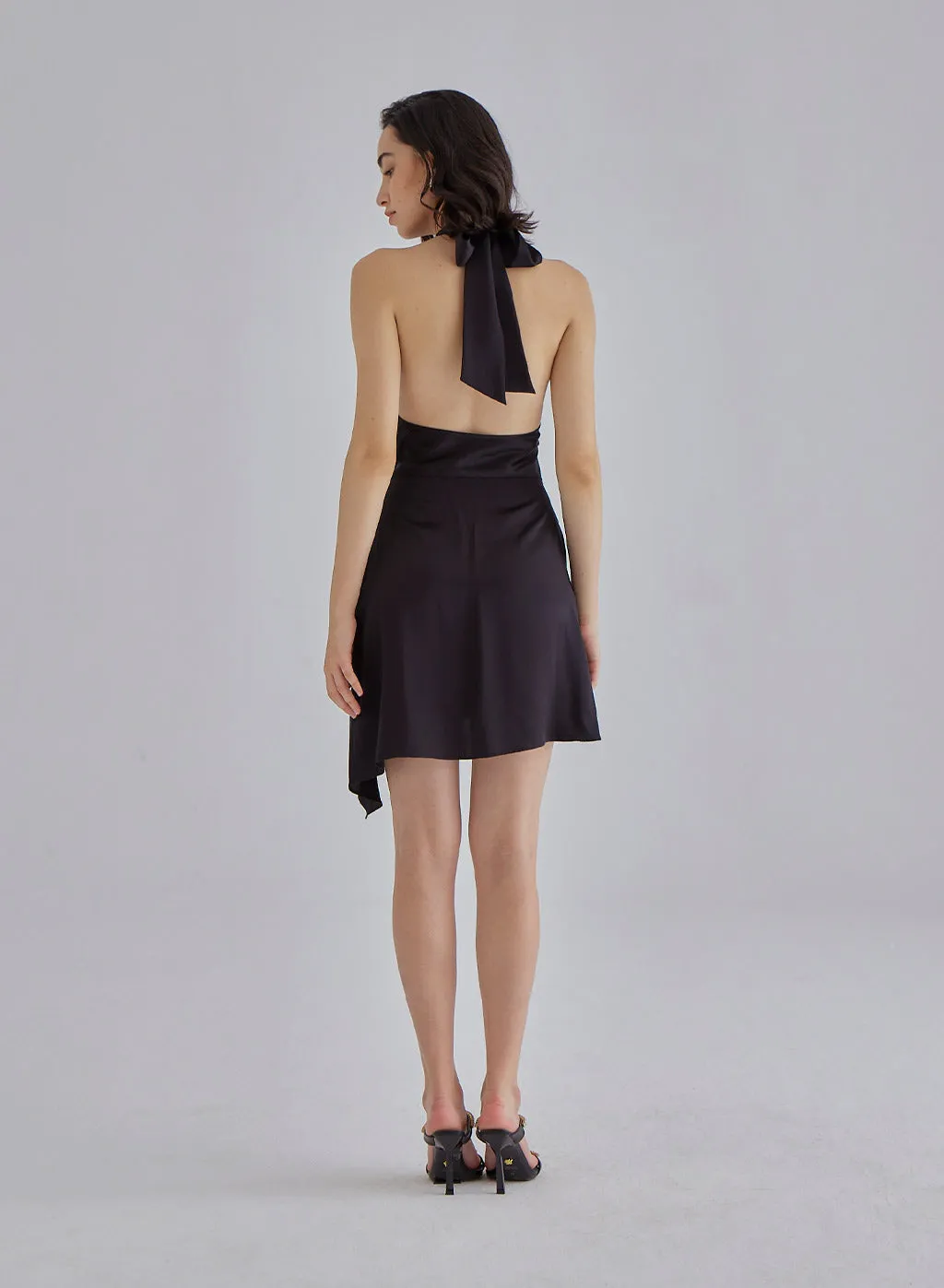 Dark Twilight Halterneck Silky Dress