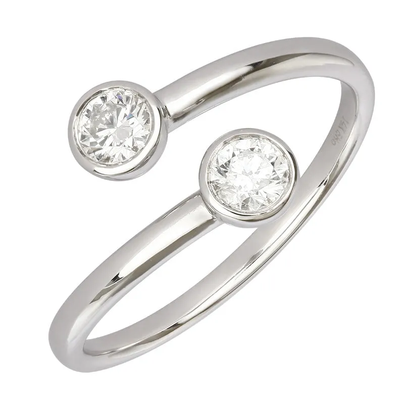 Diamond Bezel Open Spiral Ring