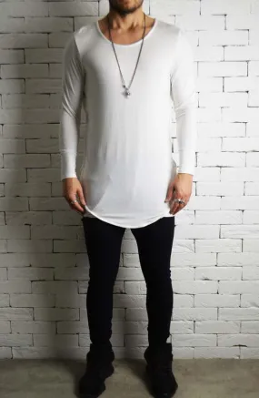 Directional Piped Long Sleeve T-Shirt - Cream