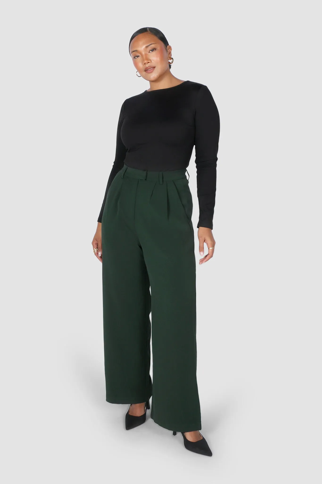 DOWNTOWN PANT DEEP GREEN