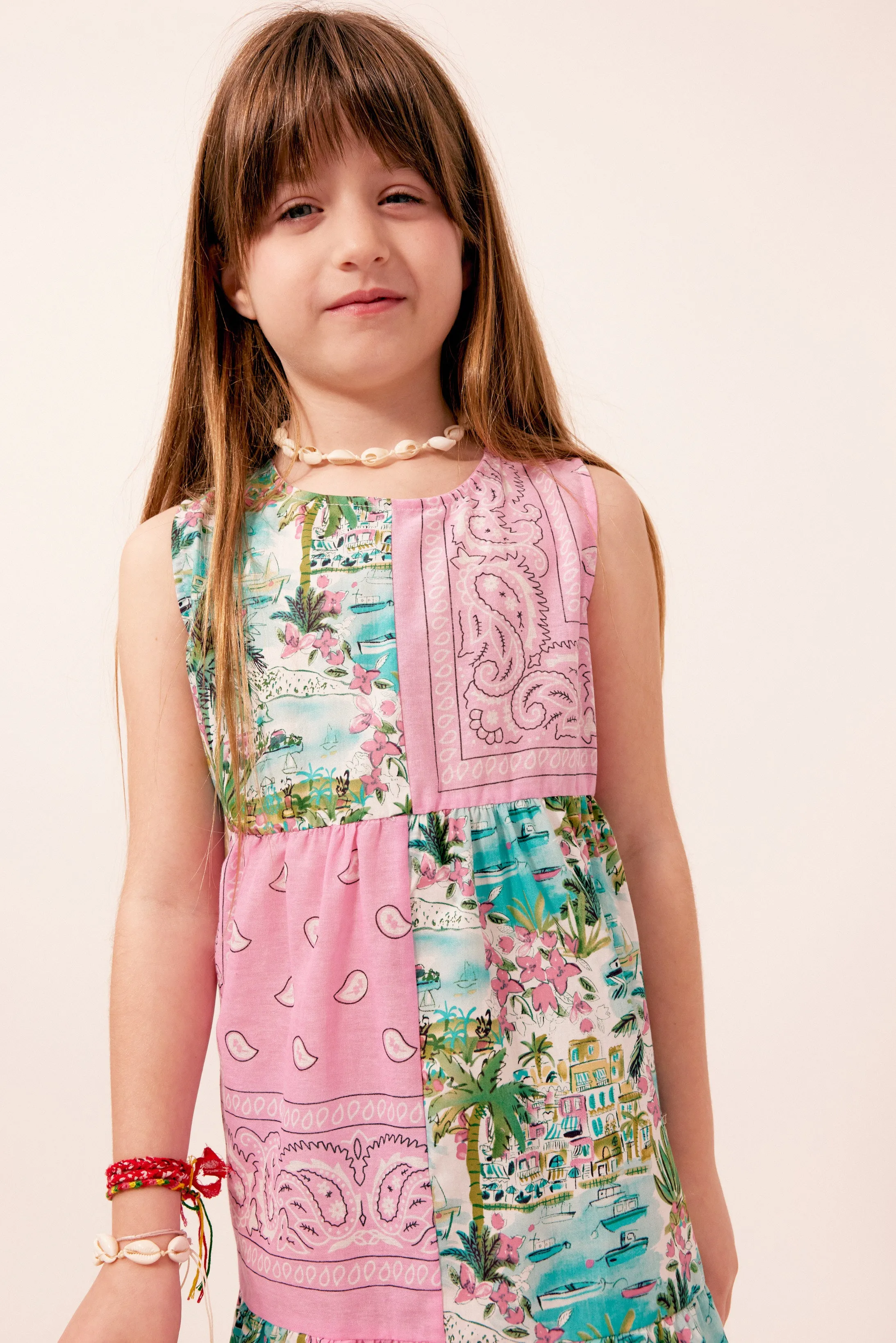 Dress Kids Hawai Pink Bandana