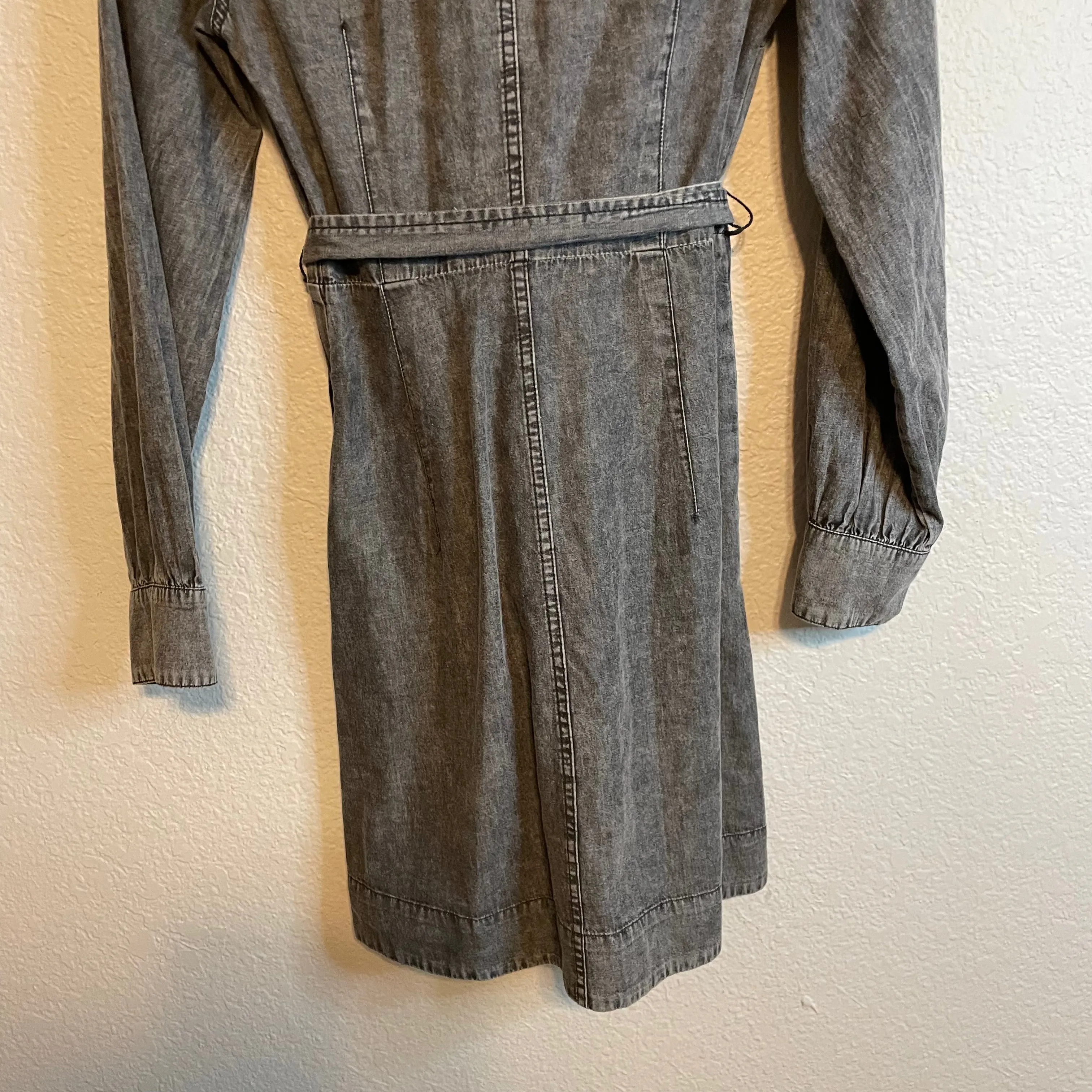 Faux Wrap Chambray Dress