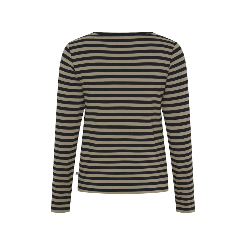 Fie Long Sleeve T-shirt - Dark Sand Stripe