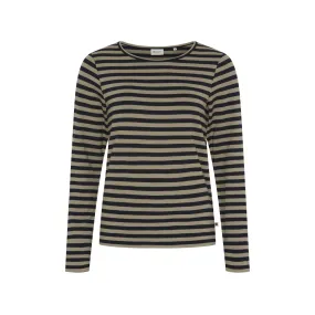 Fie Long Sleeve T-shirt - Dark Sand Stripe