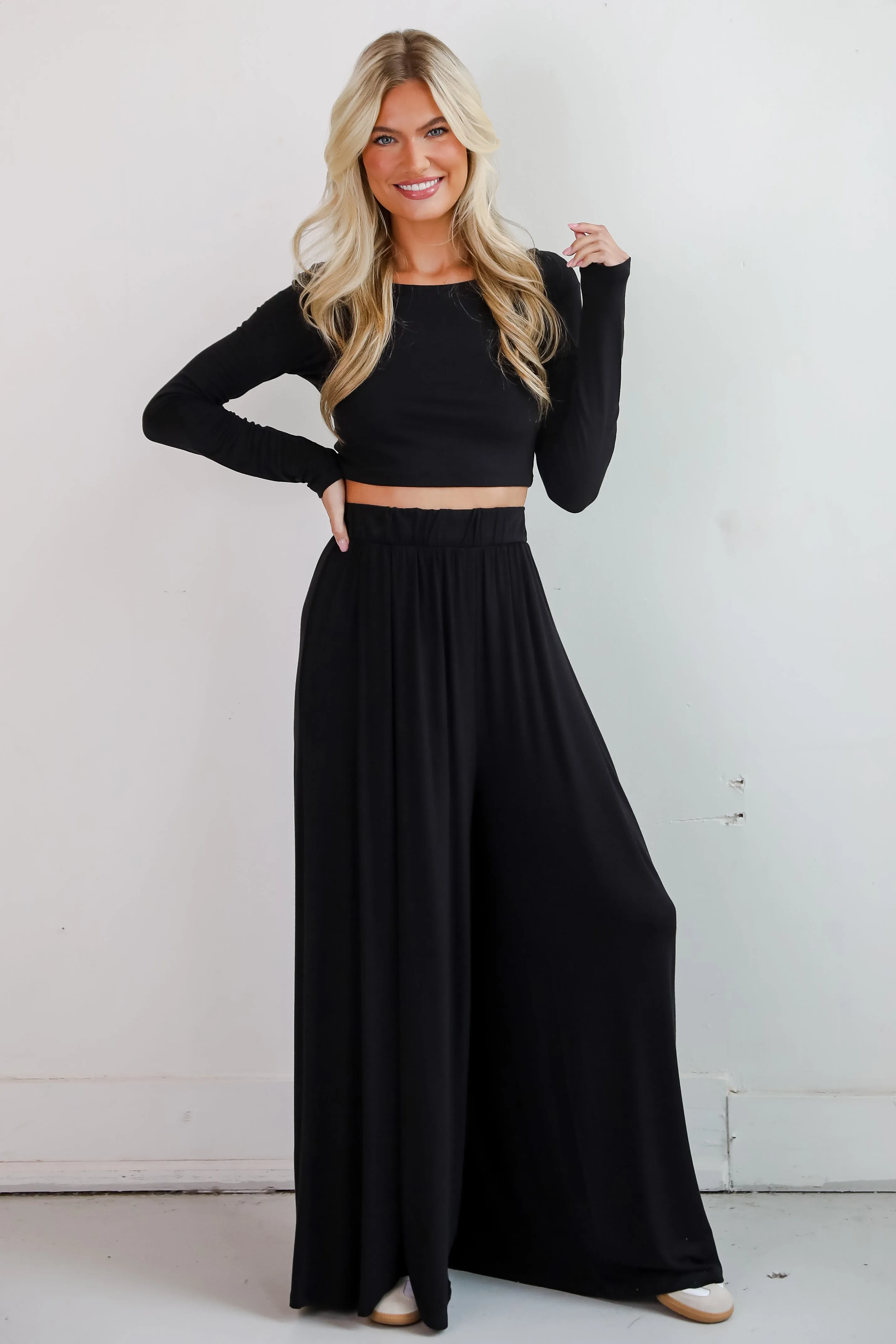 FINAL SALE - Expert Charm Black Wide Leg Pants - DU DEAL