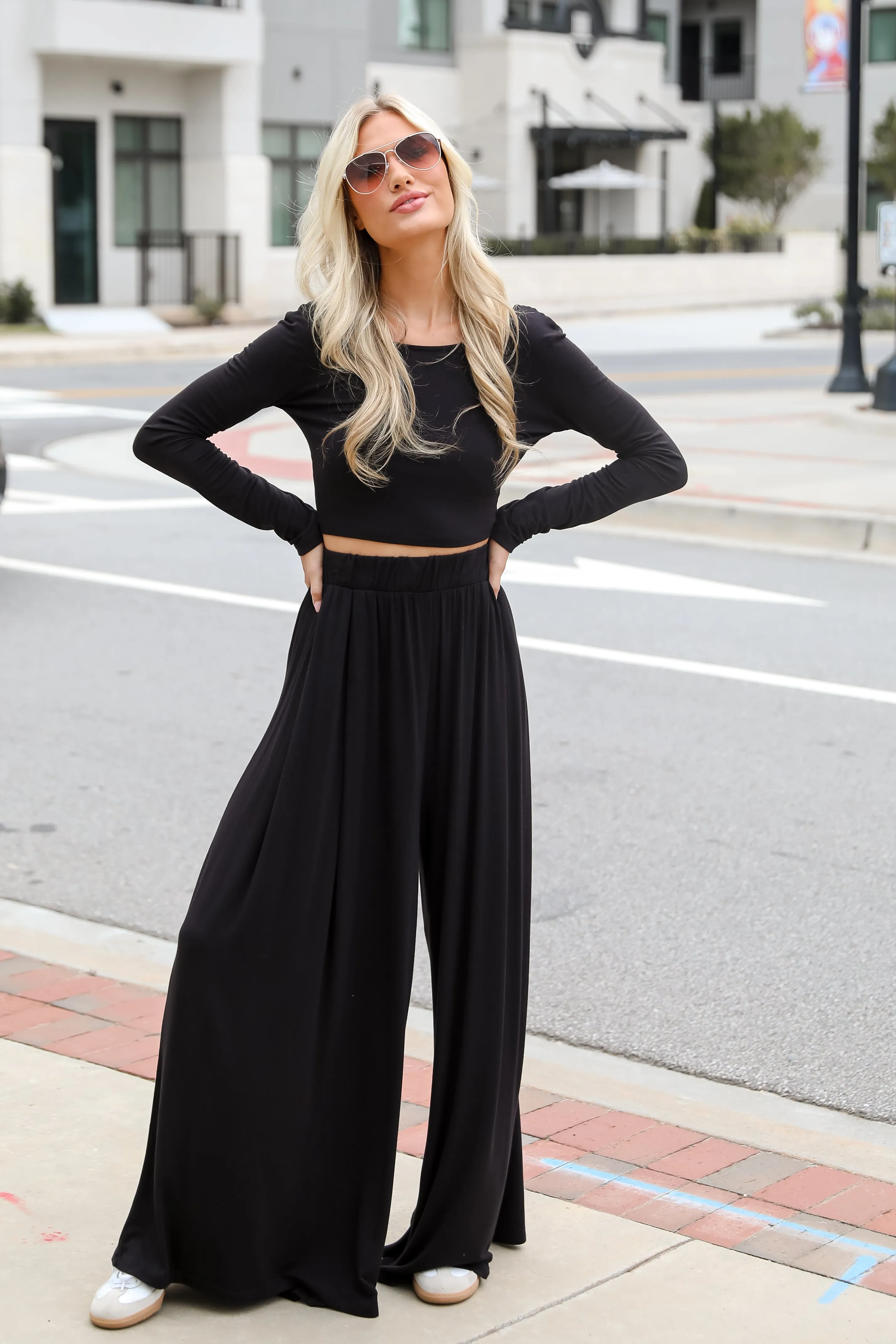 FINAL SALE - Expert Charm Black Wide Leg Pants - DU DEAL