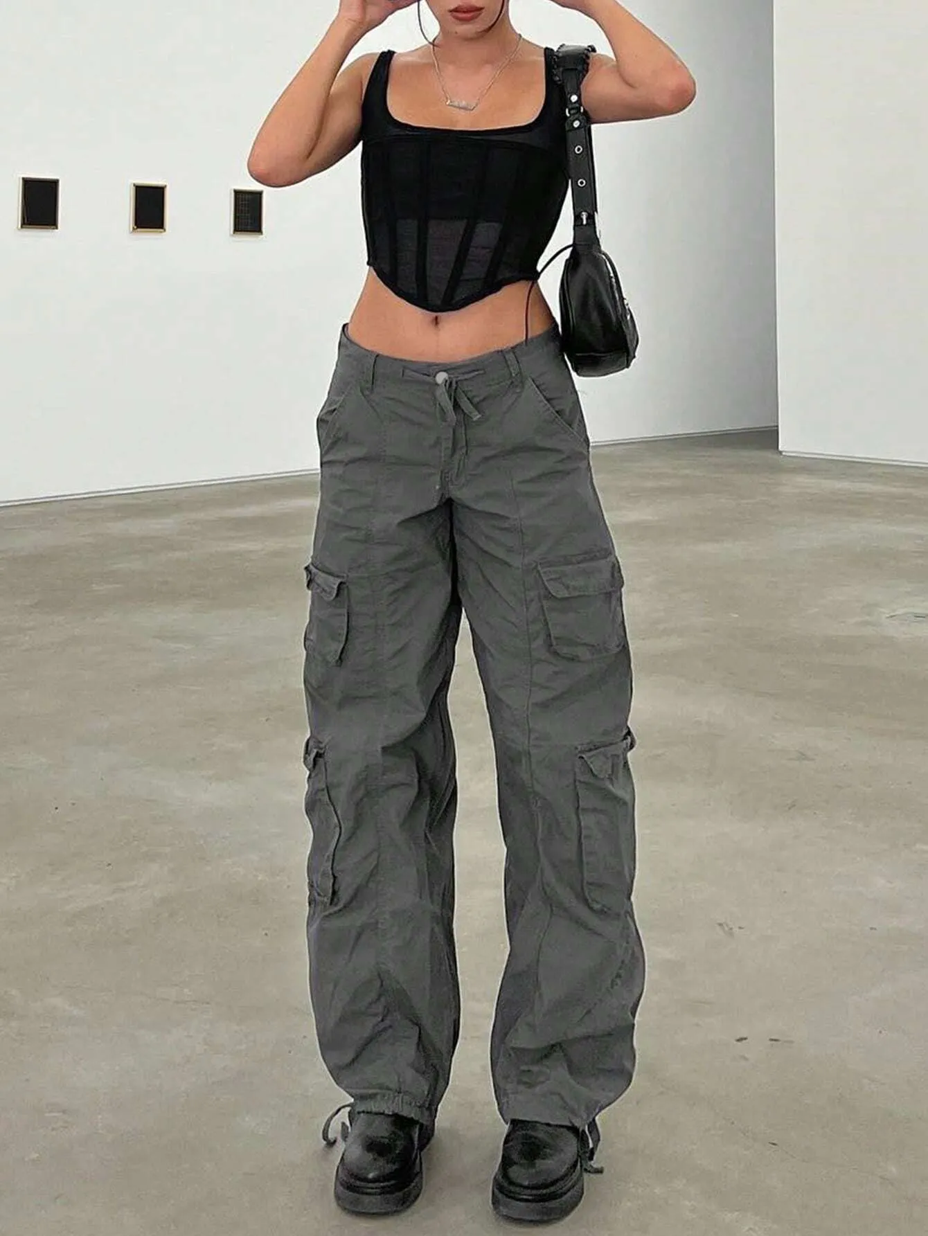 Flap Pocket Side Drawstring Cargo Pant