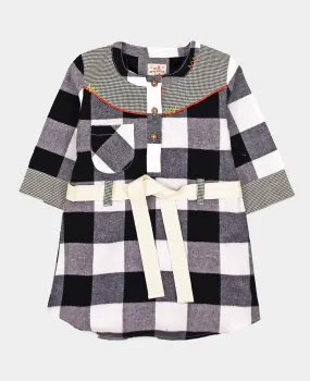 Girls Check Flannel Tunic Top