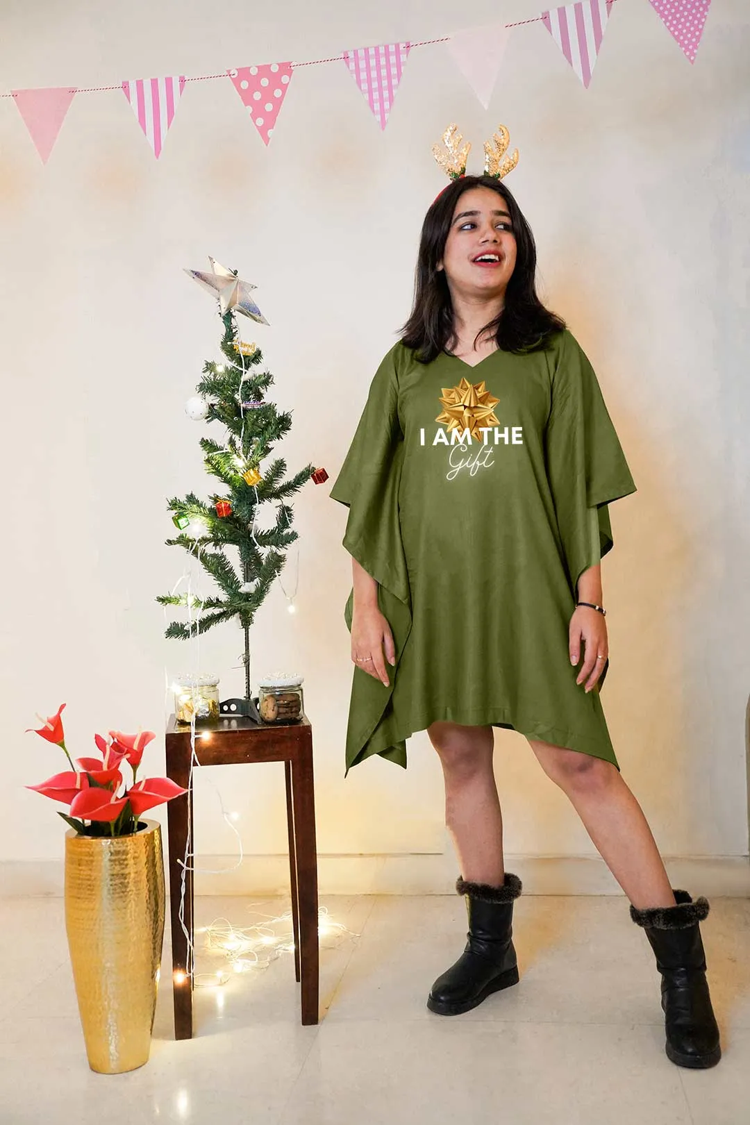 Green Rayon Kaftan - Gift