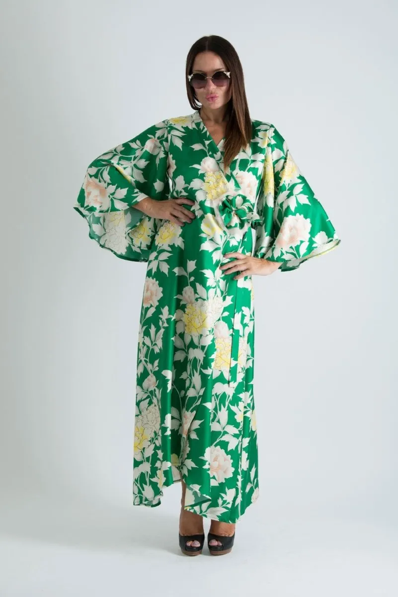 Green Summer Wrap Dress ASTRID