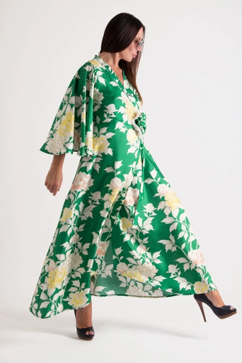 Green Summer Wrap Dress ASTRID