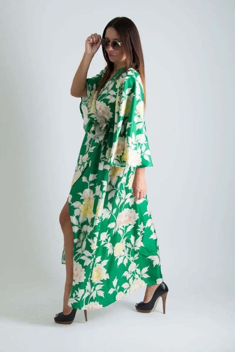 Green Summer Wrap Dress ASTRID