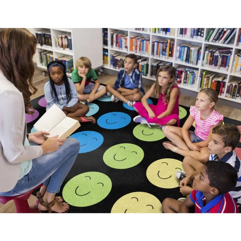 Groovy Grins Happy Faces Classroom Rug