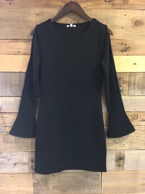 Guilianna Bell Sleeve Dress in Black