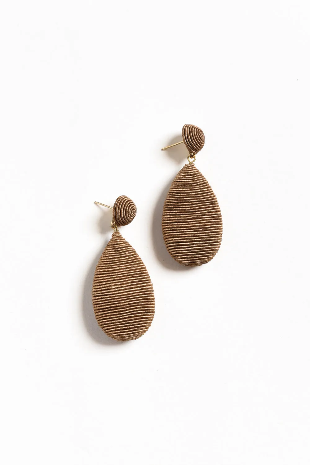 Hailey Taupe Teardrop Earrings