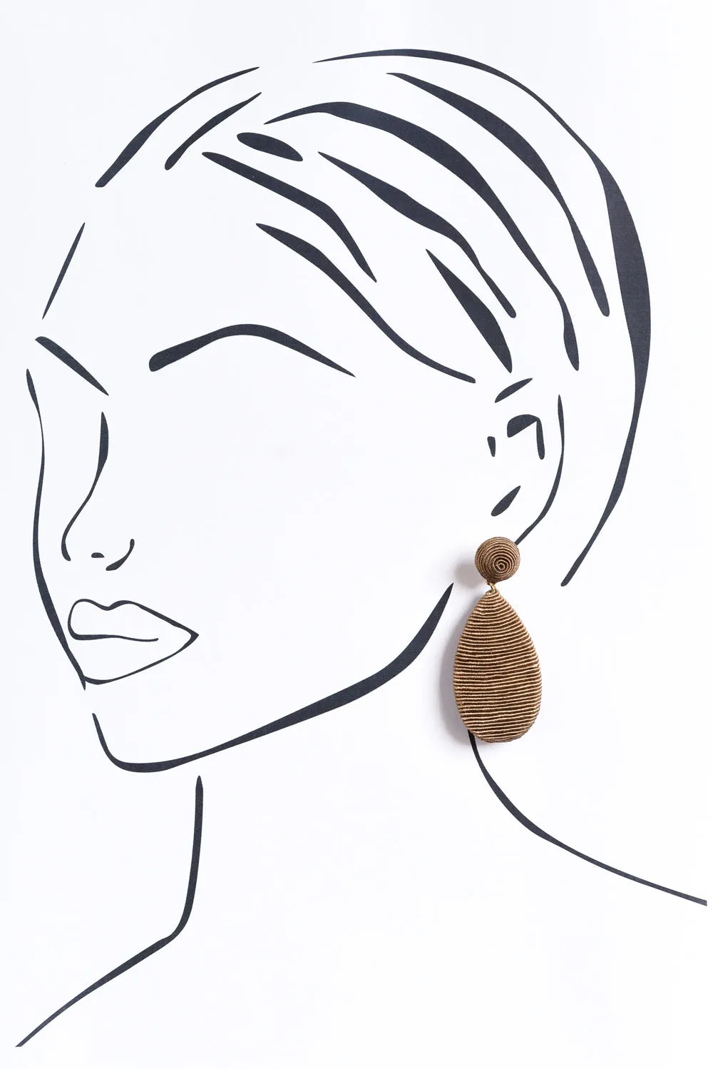 Hailey Taupe Teardrop Earrings