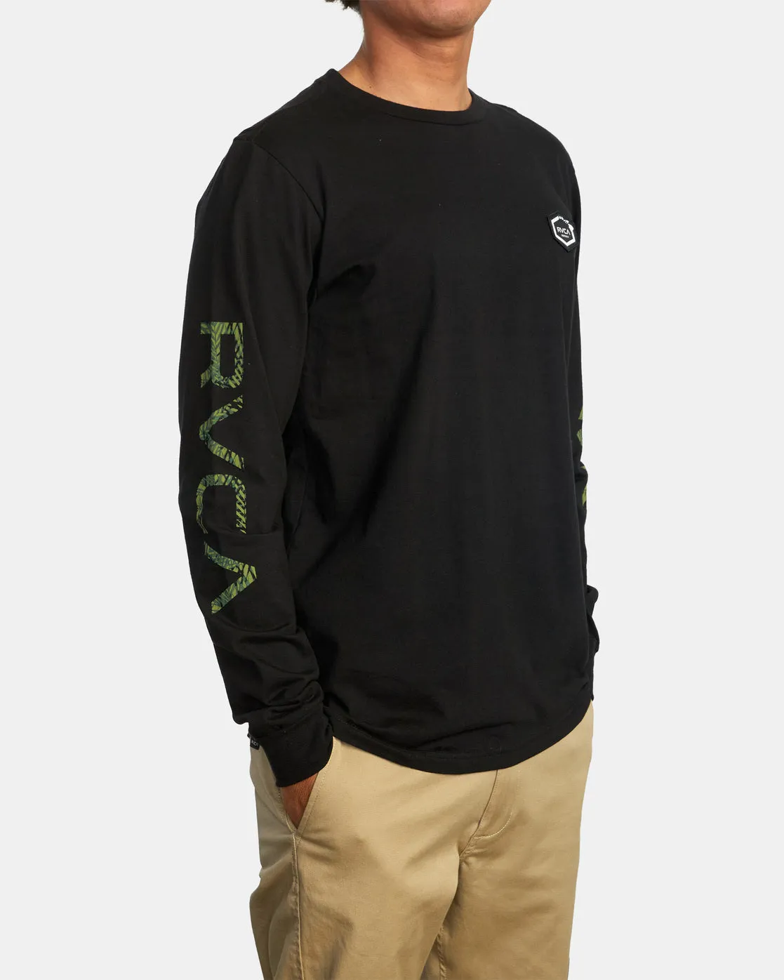 Hawaii Hex Long Sleeve Tee - Black