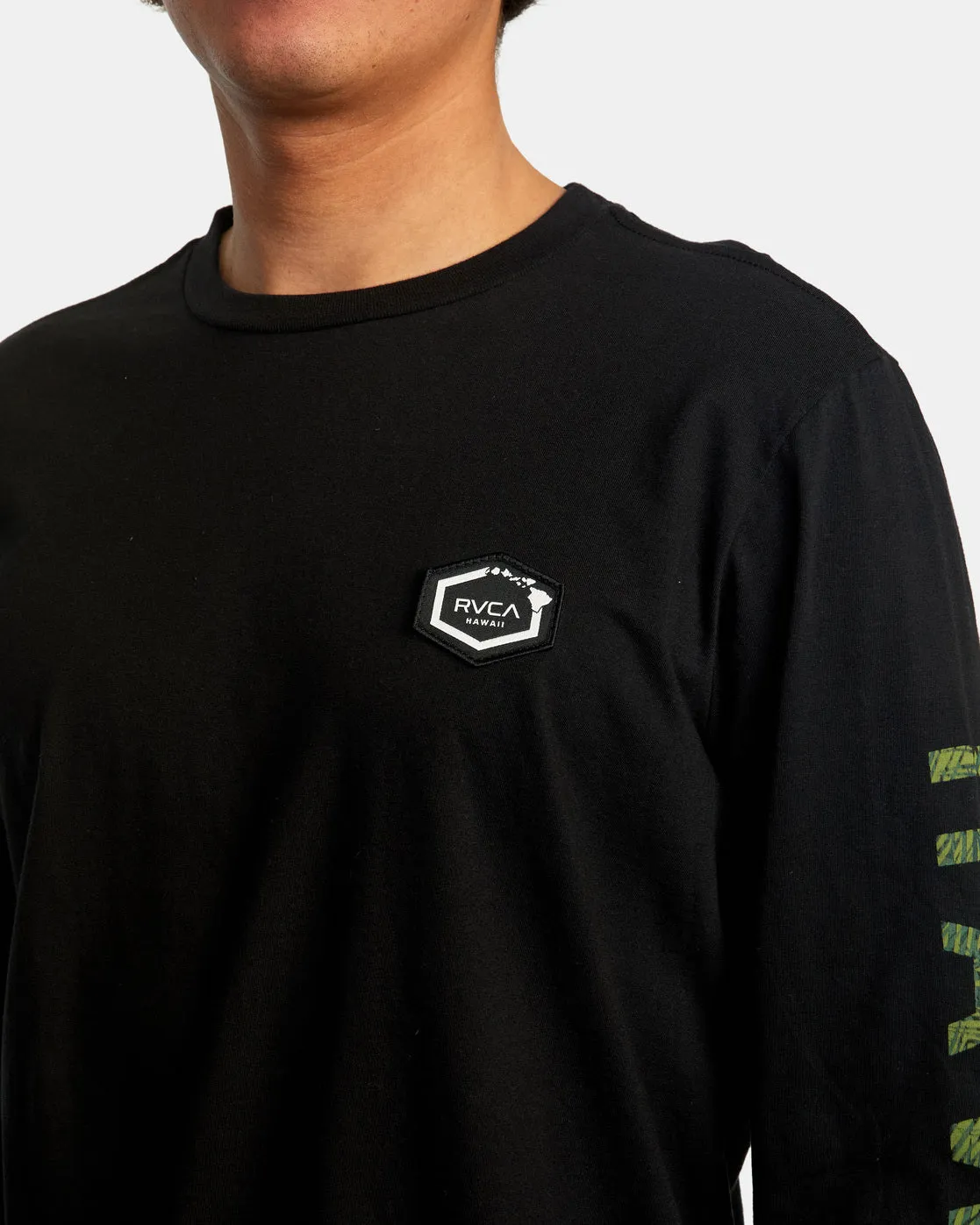 Hawaii Hex Long Sleeve Tee - Black