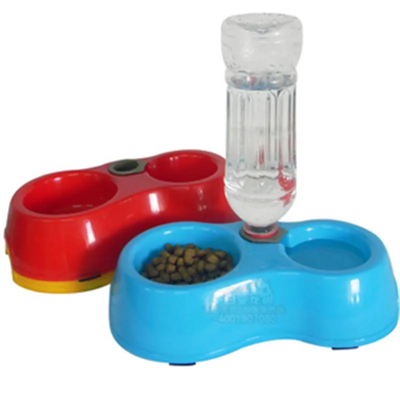 High Quality Dual Port Dog Utensils Bowl Cat Drinking Fountain Food Dish Pet Automatic Water Dispenser Feeder